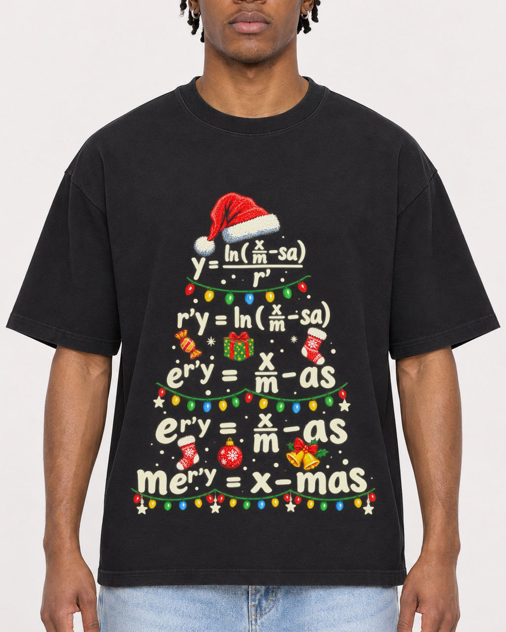 Mockup Boxy Heavyweight Tee Black male close-up 05