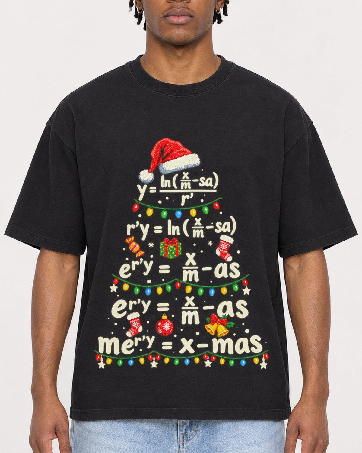 Mockup Boxy Heavyweight Tee Black male close-up 05