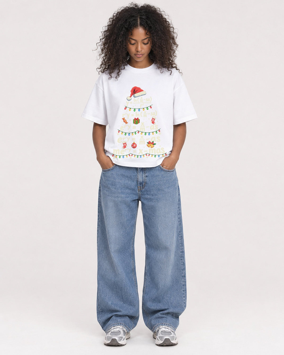 Mockup Boxy Heavyweight Tee White female full-body 05