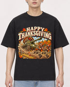 Mockup Boxy Heavyweight Tee Black male close-up 01