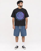 Mockup Boxy Heavyweight Tee Black male full-body 07