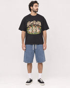 Mockup Boxy Heavyweight Tee Black male full-body 47