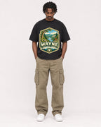 Mockup Boxy Heavyweight Tee Black male full-body 04