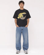 Mockup Boxy Heavyweight Tee Black male full-body 06