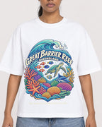 Mockup Boxy Heavyweight Tee White female close-up 25