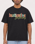 Mockup Boxy Heavyweight Tee Black male close-up 45