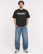 Mockup Boxy Heavyweight Tee Black male full-body 02