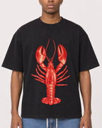 Mockup Boxy Heavyweight Tee Black male close-up 35