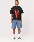 Mockup Boxy Heavyweight Tee Black male full-body 35