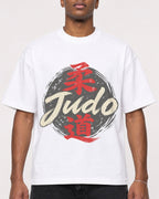 Mockup Boxy Heavyweight Tee White male close-up 15