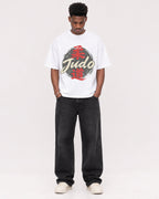 Mockup Boxy Heavyweight Tee White male full-body 15