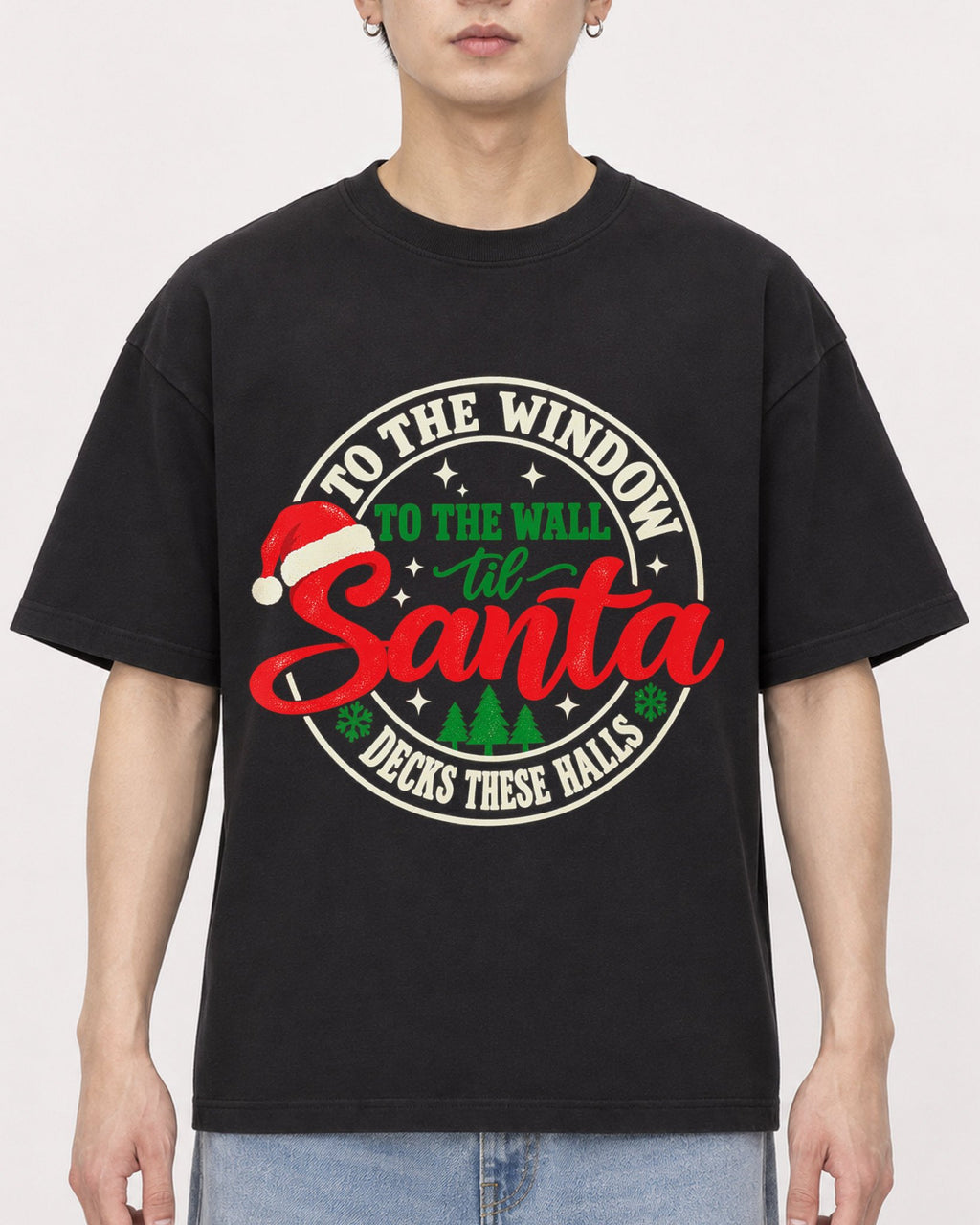 Mockup Boxy Heavyweight Tee Black male close-up 01