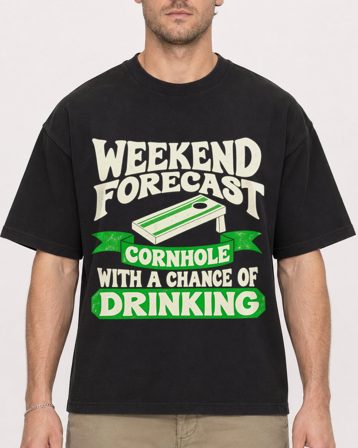 Mockup Boxy Heavyweight Tee Black male close-up 08