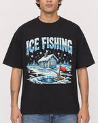 Mockup Boxy Heavyweight Tee Black male close-up 06