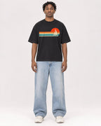 Mockup Boxy Heavyweight Tee Black male full-body 05