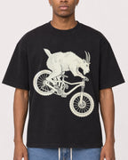 Mockup Boxy Heavyweight Tee Black male close-up 35