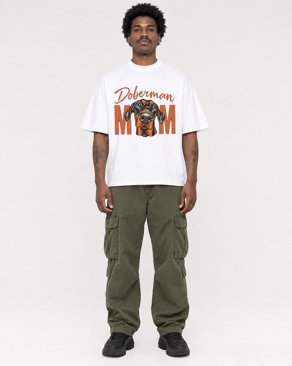 Mockup Boxy Heavyweight Tee White male full-body 24