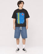 Mockup Boxy Heavyweight Tee Black male full-body 03