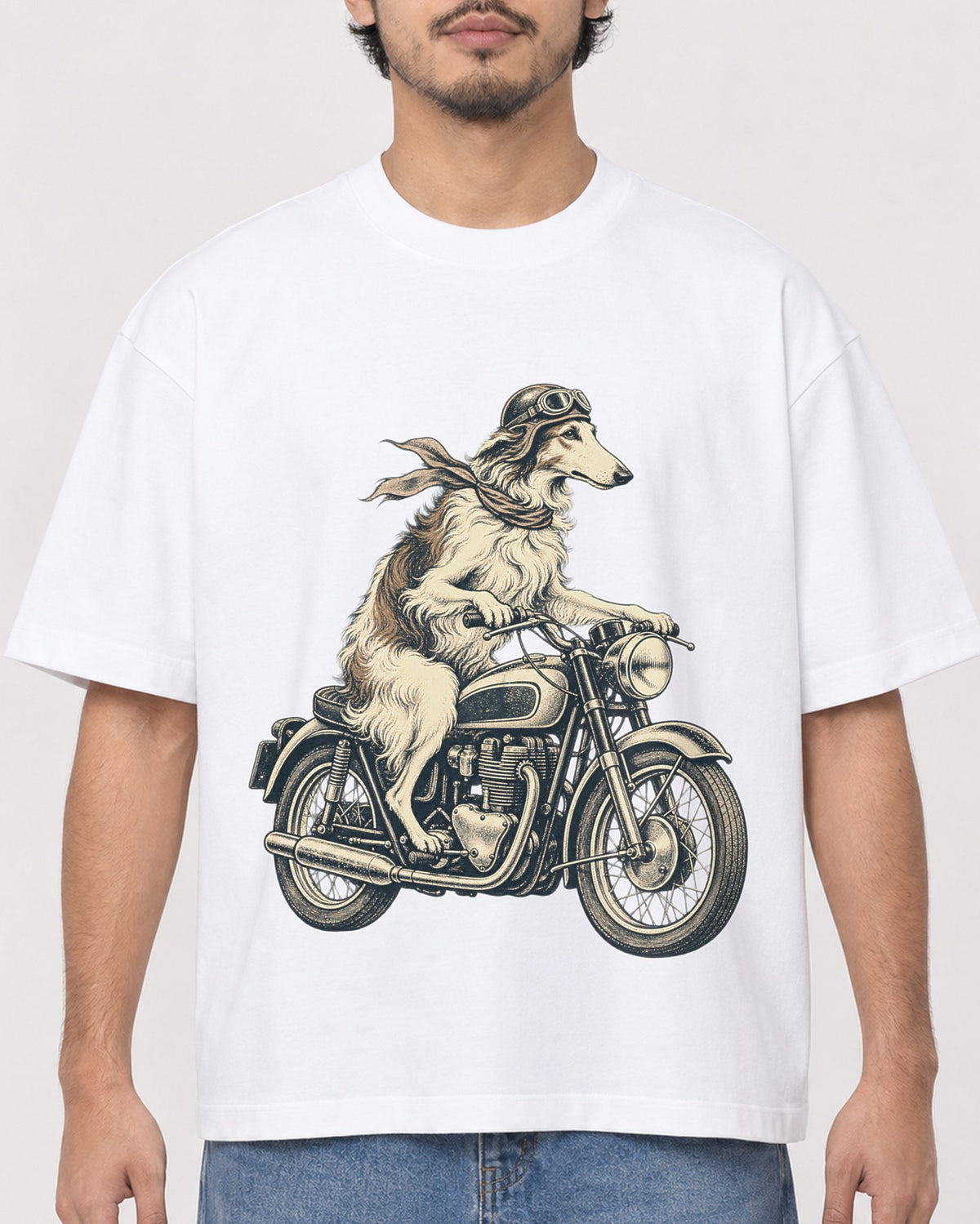 Mockup Boxy Heavyweight Tee White male close-up 02
