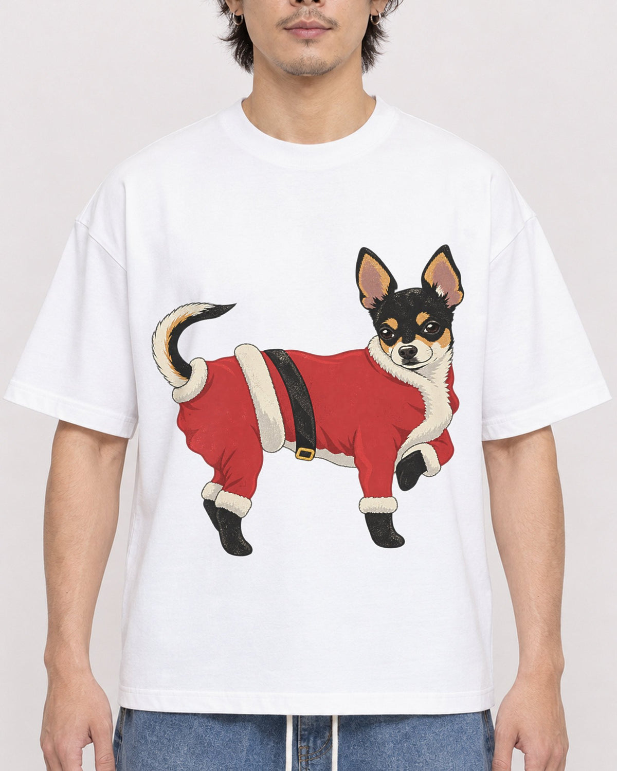 Mockup Boxy Heavyweight Tee White male close-up 03