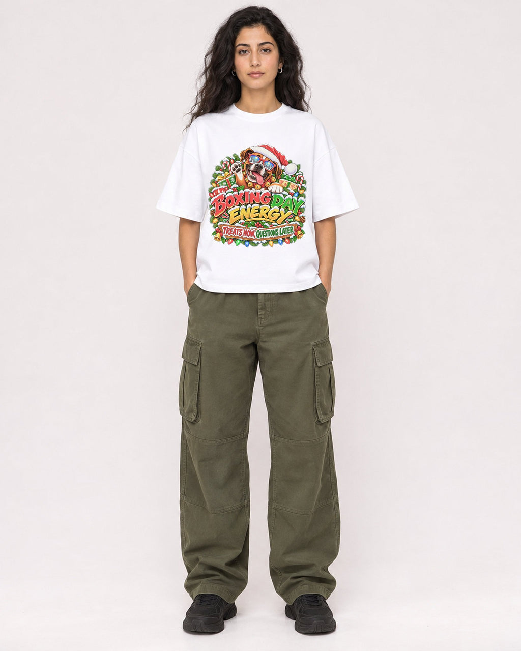 Mockup Boxy Heavyweight Tee White female full-body 07