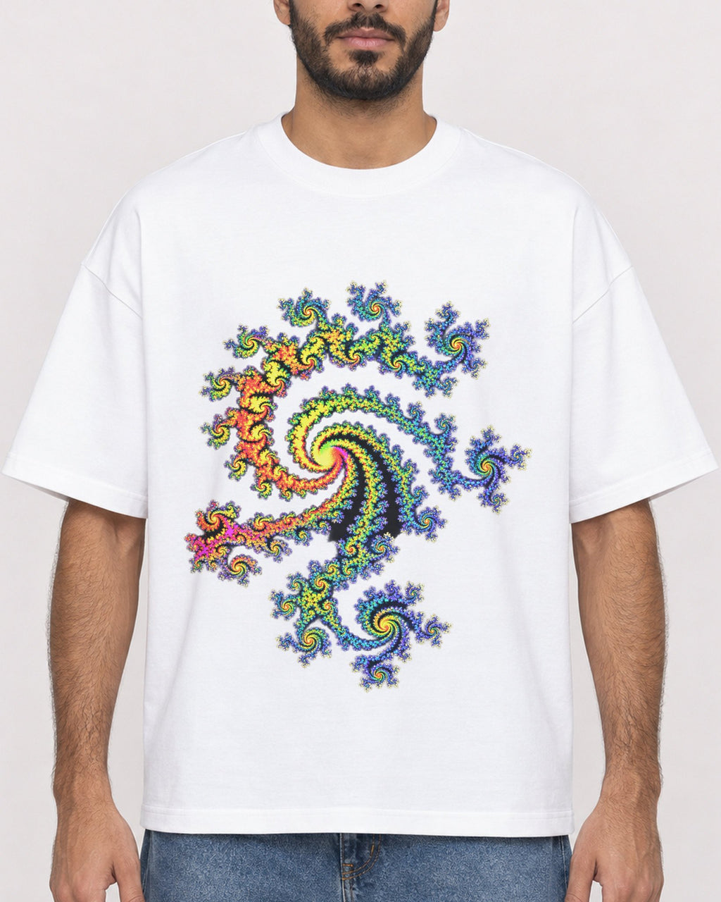 Mockup Boxy Heavyweight Tee White male close-up 07