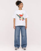 Mockup Boxy Heavyweight Tee White female full-body 20