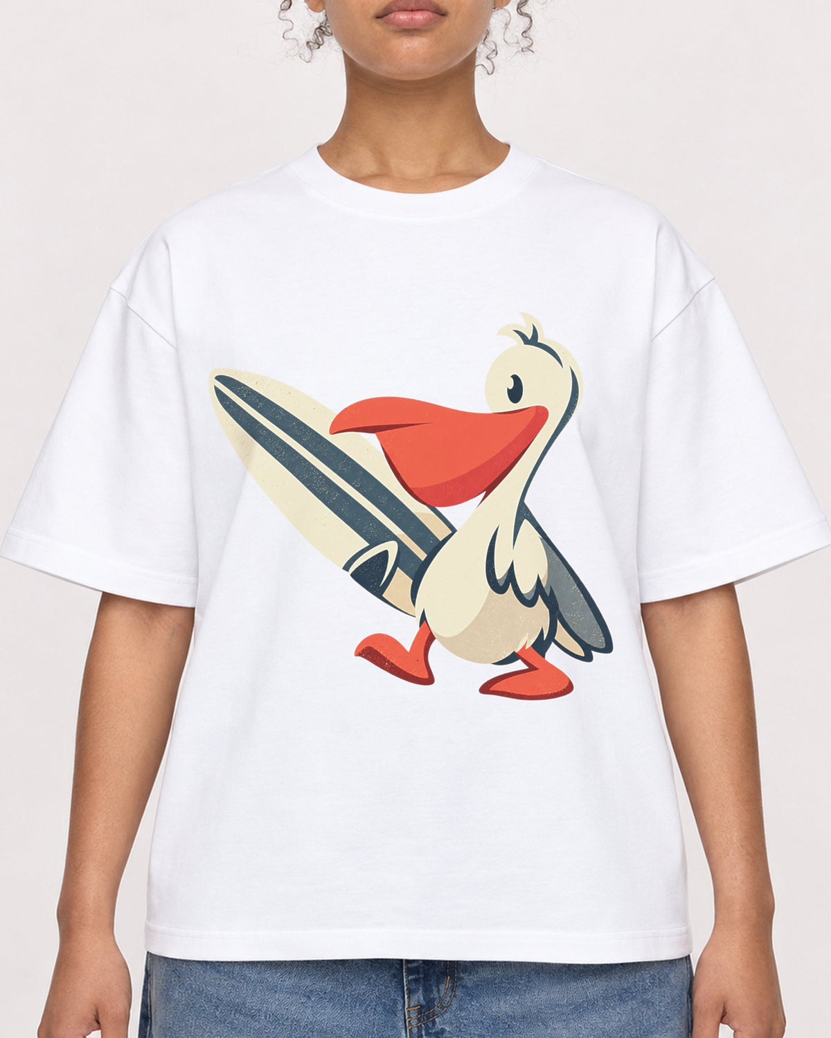 Mockup Boxy Heavyweight Tee White female close-up 20