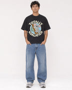 Mockup Boxy Heavyweight Tee Black male full-body 06
