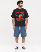 Mockup Boxy Heavyweight Tee Black male full-body 07