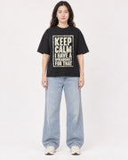 Mockup Boxy Heavyweight Tee Black female full-body 03