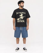 Mockup Boxy Heavyweight Tee Black male full-body 07