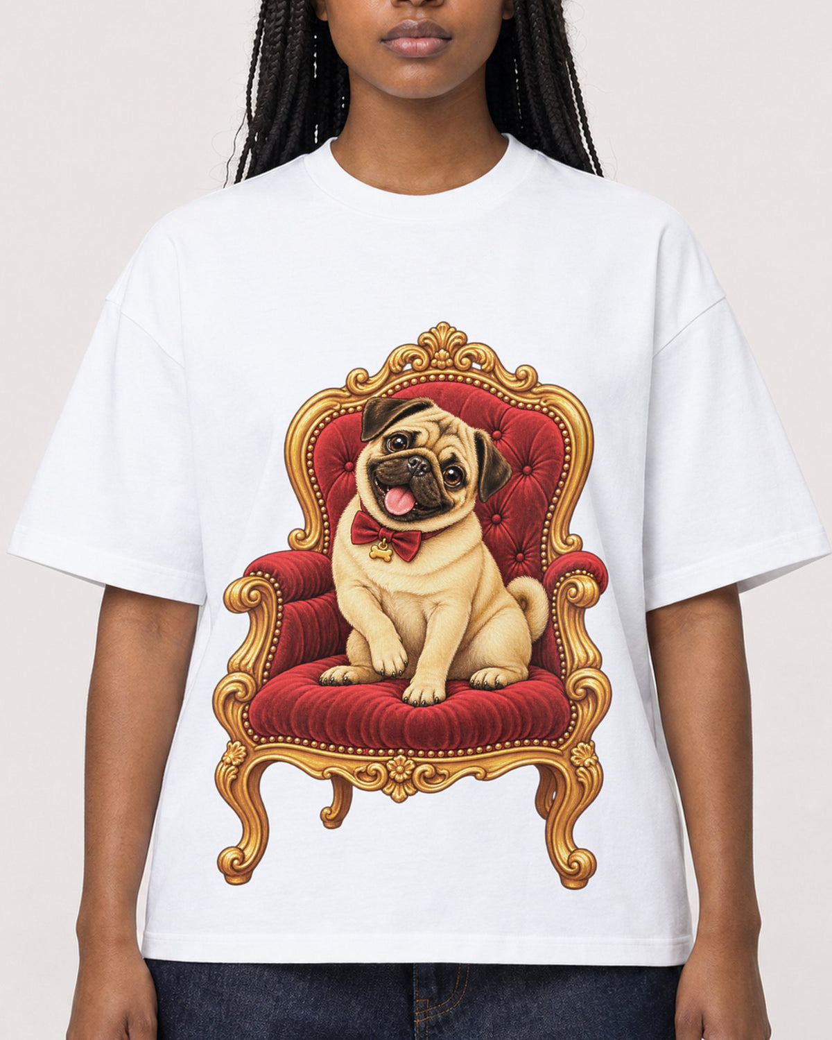Mockup Boxy Heavyweight Tee White female close-up 04