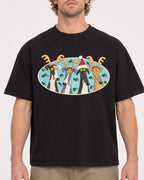 Mockup Boxy Heavyweight Tee Black male close-up 28
