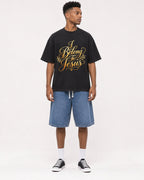 Mockup Boxy Heavyweight Tee Black male full-body 15