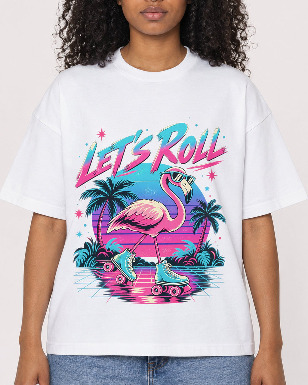 Mockup Boxy Heavyweight Tee White female close-up 05