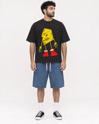 Mockup Boxy Heavyweight Tee Black male full-body 07