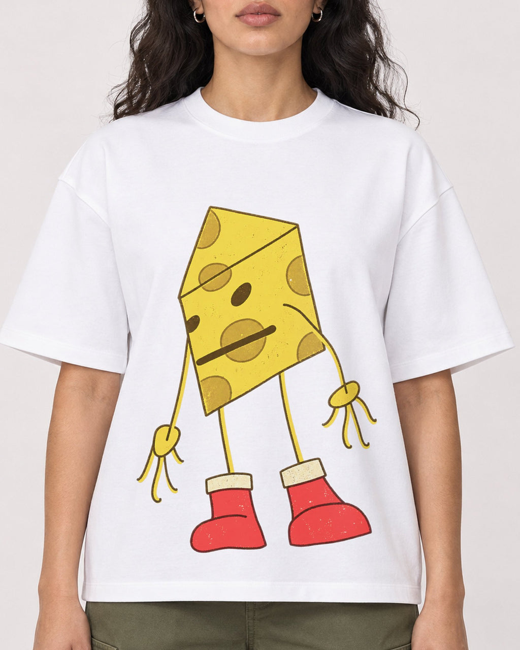 Mockup Boxy Heavyweight Tee White female close-up 07
