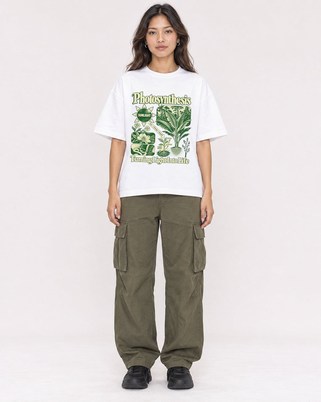 Mockup Boxy Heavyweight Tee White female full-body 02
