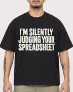 Mockup Boxy Heavyweight Tee Black male close-up 12