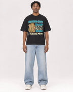 Mockup Boxy Heavyweight Tee Black male full-body 05