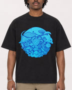 Mockup Boxy Heavyweight Tee Black male close-up 04
