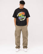 Mockup Boxy Heavyweight Tee Black male full-body 16