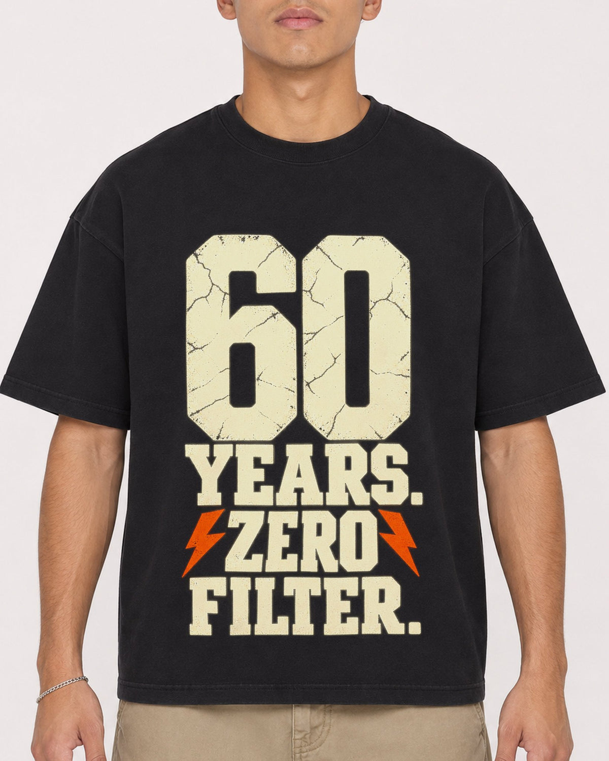 Mockup Boxy Heavyweight Tee Black male close-up 16