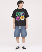 Mockup Boxy Heavyweight Tee Black male full-body 11