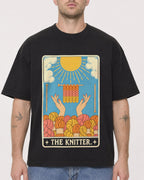 Mockup Boxy Heavyweight Tee Black male close-up 18