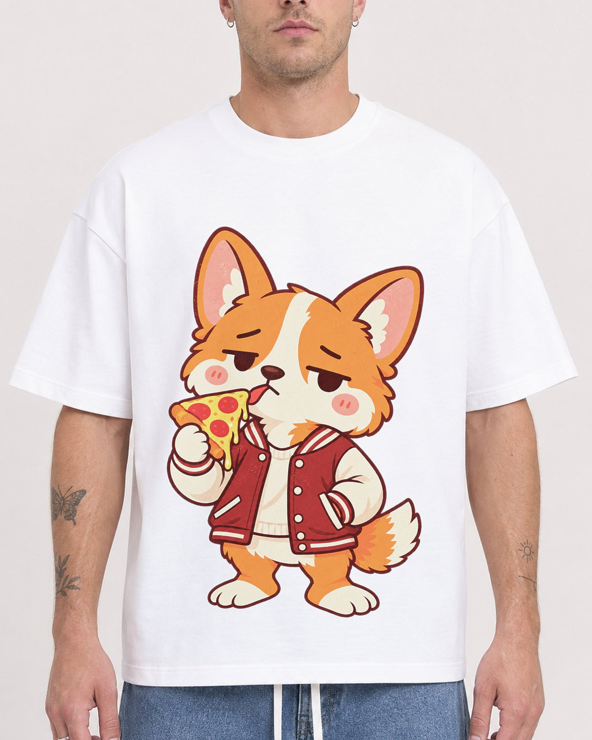 Mockup Boxy Heavyweight Tee White male close-up 18