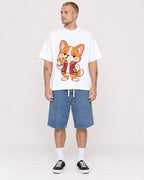 Mockup Boxy Heavyweight Tee White male full-body 18
