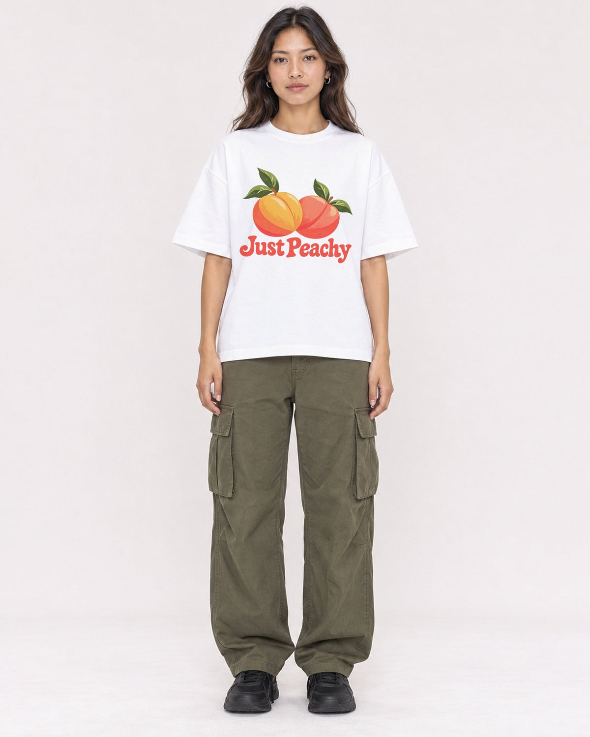 Mockup Boxy Heavyweight Tee White female full-body 02