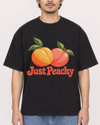Mockup Boxy Heavyweight Tee Black male close-up 02